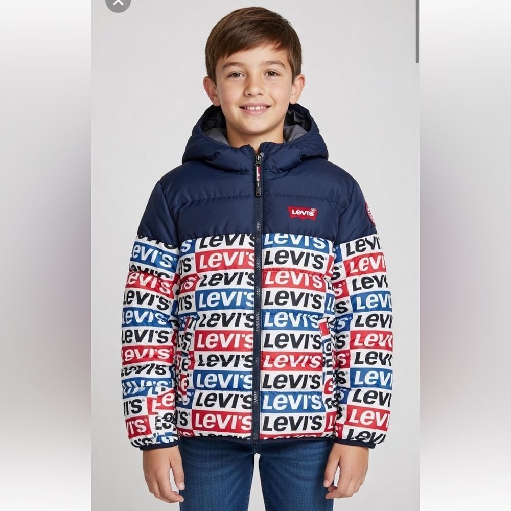 LEVI'S  STRAUSS & CO Boys L 12-13 Puffer Hoodie Full Zip Jacket Levi's NWT